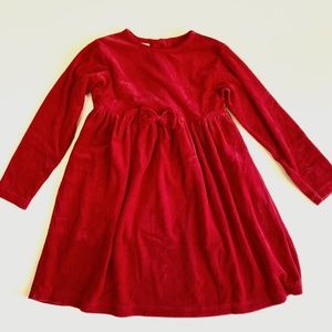 Vintage OshKosh B'gosh Girls 6X Red Velour Dress Long Sleeve Holiday Christmas